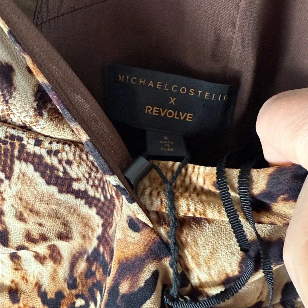 Michael Costello × REVOLVE Natalia Gown in Leopard Brown Animal Medley - Picture 7 of 10